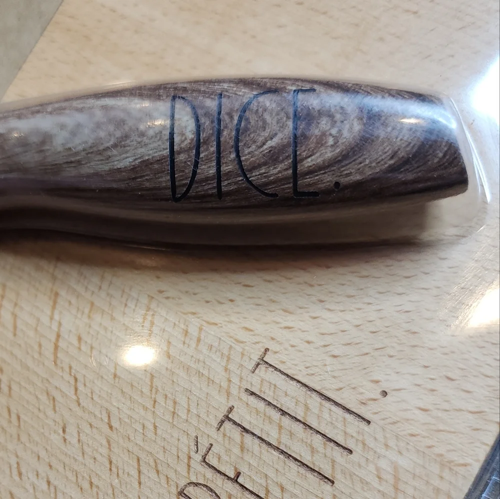 New Rae Dunn Cutting Board And Utility Cream Knife Faux Wood Handle - Picture 4 of 10